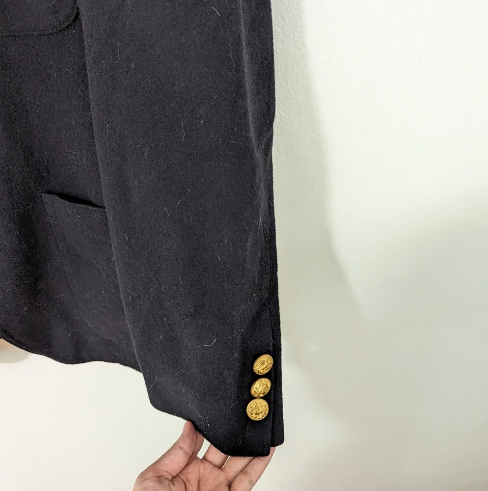 Vintage Banana Republic Adventure Outfitters 100% Pure Wool Blazer Black Small S